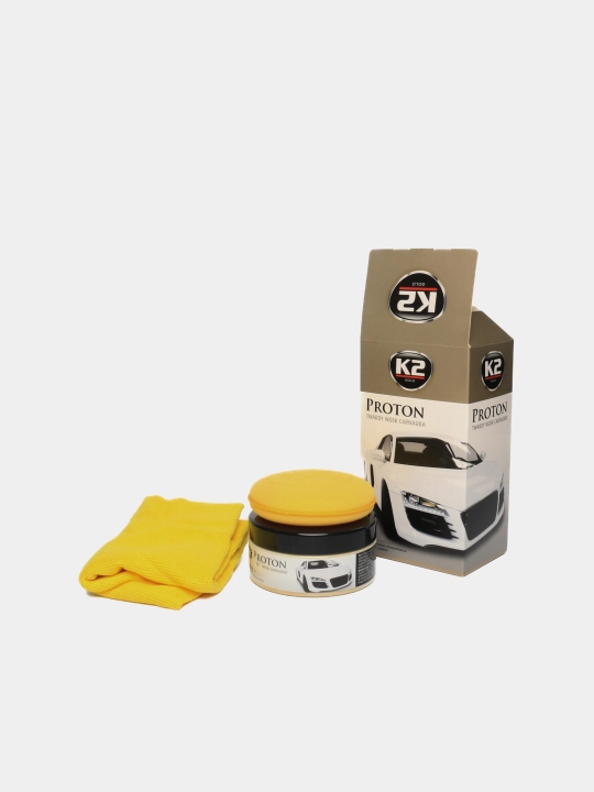 Qattiq karnauba mumi jilosi, aplikator va mikrofiber kiritilgan, K2 PROTON