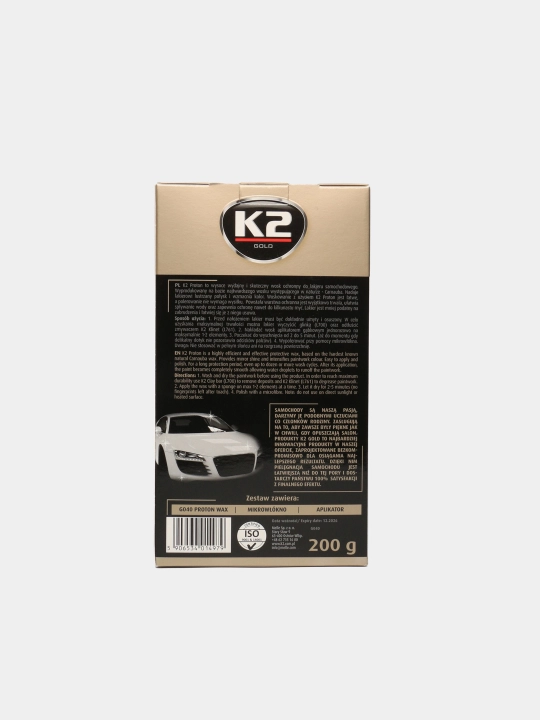 Qattiq karnauba mumi jilosi, aplikator va mikrofiber kiritilgan, K2 PROTON