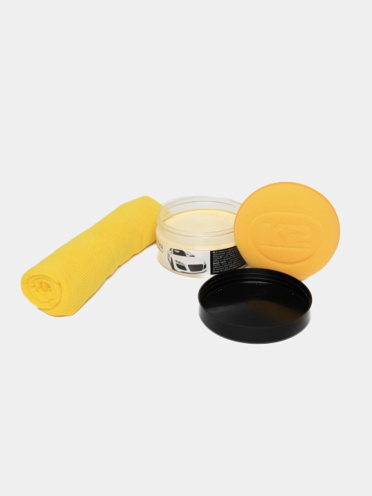 Qattiq karnauba mumi jilosi, aplikator va mikrofiber kiritilgan, K2 PROTON