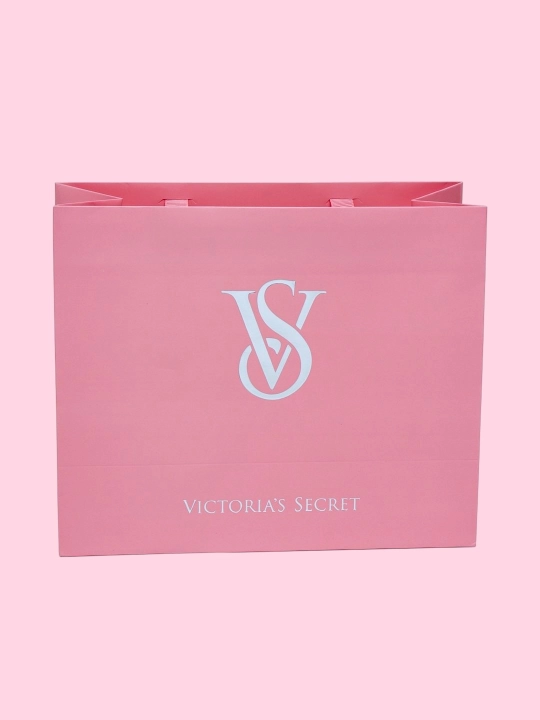 Подарочный пакет Victoria's Secret, с логотипом серебреного цвета