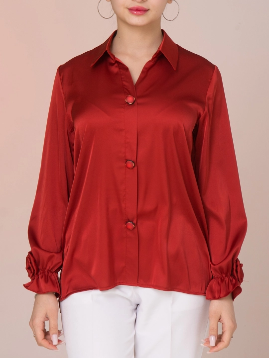 Шелковая рубашка, с розами, больших размеров, DEGO, 44-S  58-5XL