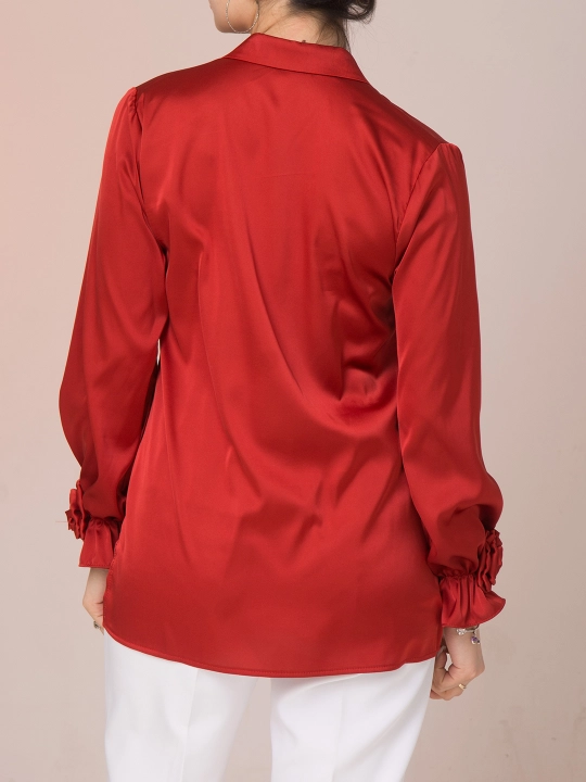 Шелковая рубашка, с розами, больших размеров, DEGO, 44-S  58-5XL