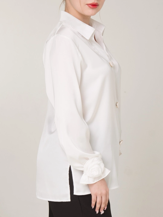 Шелковая рубашка, с розами, больших размеров, DEGO, 44-S  58-5XL