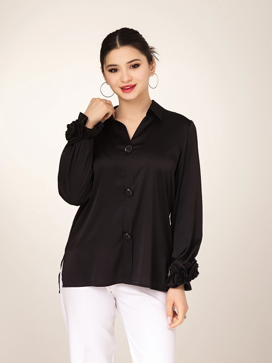 Шелковая рубашка, с розами, больших размеров, DEGO, 44-S  58-5XL - 