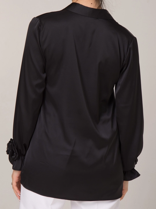 Шелковая рубашка, с розами, больших размеров, DEGO, 44-S  58-5XL