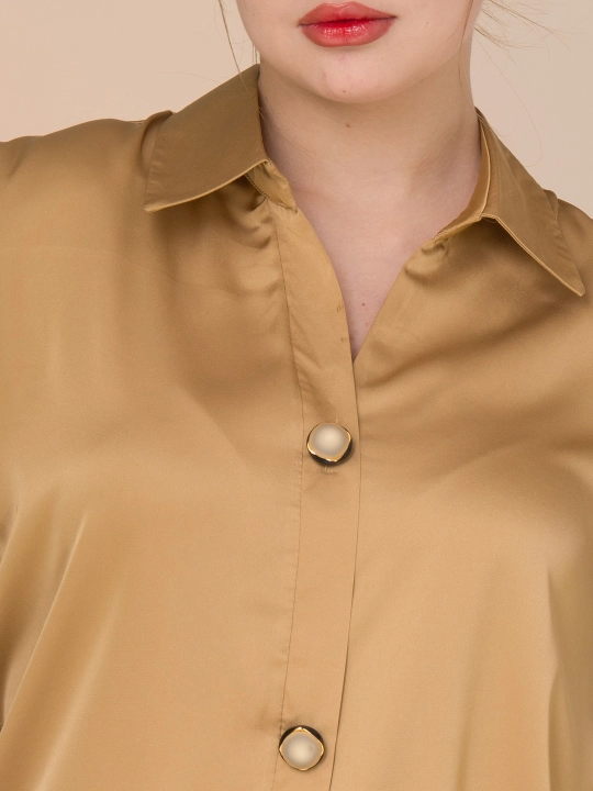 Шелковая рубашка, с розами, больших размеров, DEGO, 44-S  58-5XL