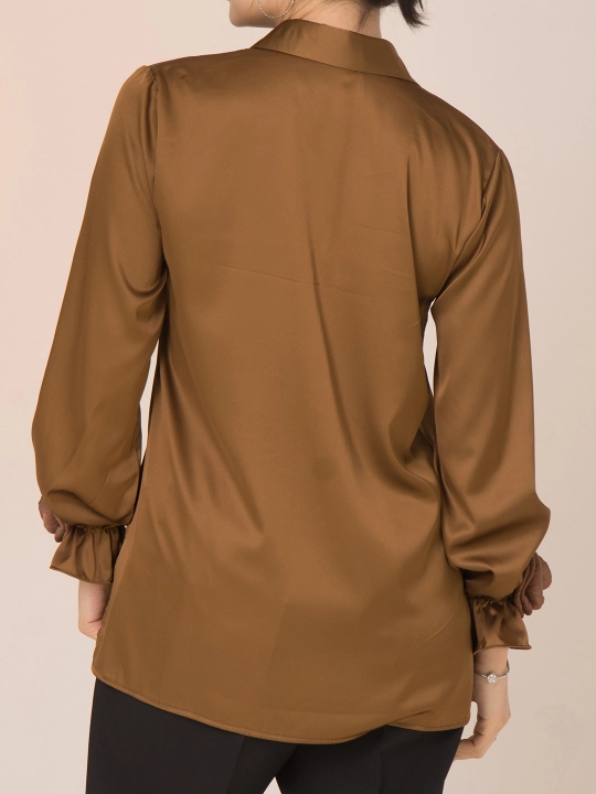 Шелковая рубашка, с розами, больших размеров, DEGO, 44-S  58-5XL