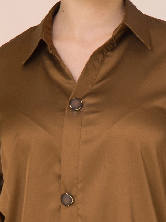 Шелковая рубашка, с розами, больших размеров, DEGO, 44-S  58-5XL