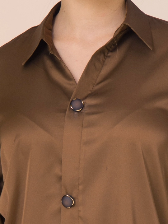 Шелковая рубашка, с розами, больших размеров, DEGO, 44-S  58-5XL