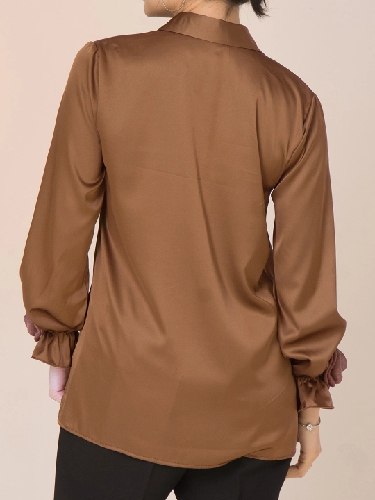 Шелковая рубашка, с розами, больших размеров, DEGO, 44-S  58-5XL