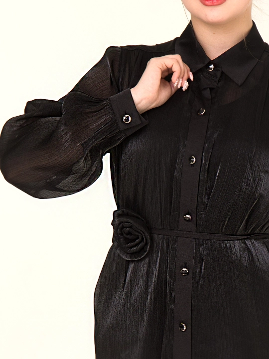 Рубашка DEGO, с цветочным декором, 44-S, 58-5XL