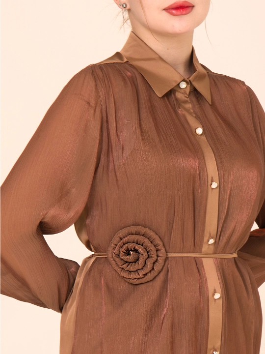 Рубашка DEGO, с цветочным декором, 44-S, 58-5XL