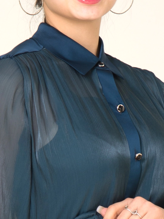 Рубашка DEGO, с цветочным декором, 44-S, 58-5XL