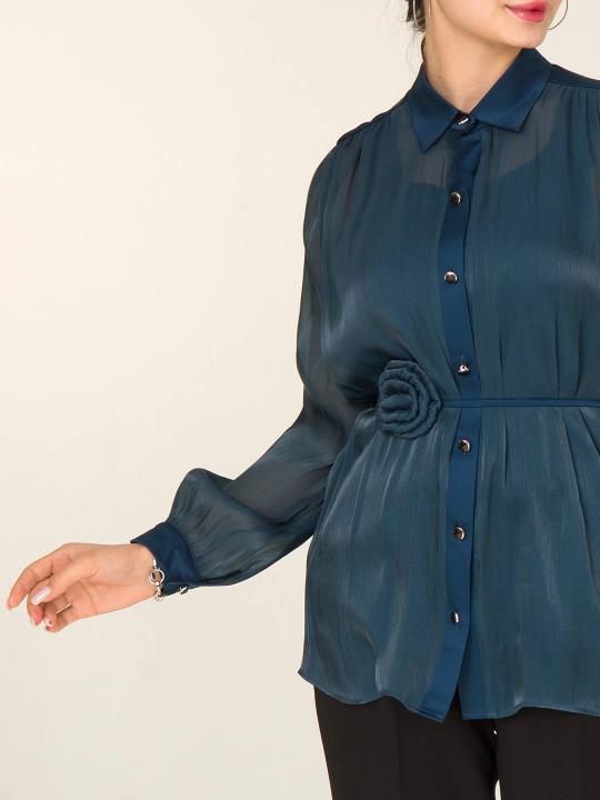 Рубашка DEGO, с цветочным декором, 44-S, 58-5XL
