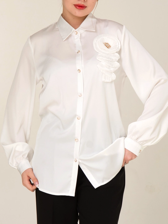 Женская рубашка, c цветочным декором, больших размеров, DEGO, 46-M, 58-5XL