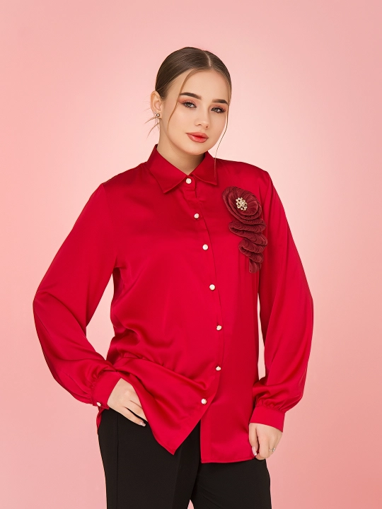 Ayollar ko'ylagi, gulli bezakli, katta olchamli, DEGO, 46-M, 58-5XL - 