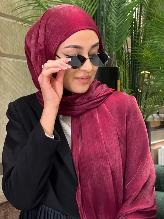Organza sharf, ayollar ro'moli, hijob, haj va umra uchun mos, o'lchami 175 x 75 sm