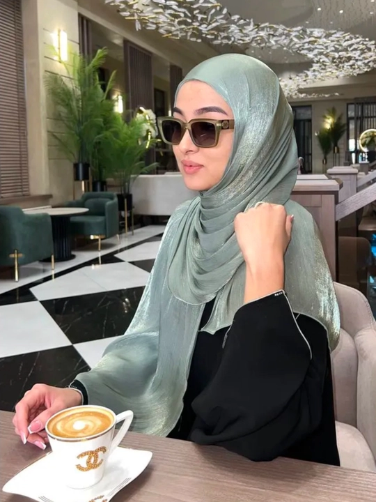 Organza sharf, ayollar ro'moli, hijob, haj va umra uchun mos, o'lchami 175 x 75 sm