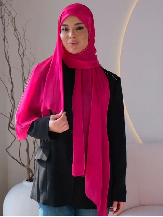 Organza sharf, ayollar ro'moli, hijob, haj va umra uchun mos, o'lchami 175 x 75 sm
