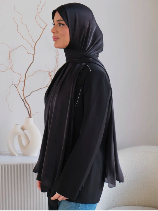 Organza sharf, ayollar ro'moli, hijob, haj va umra uchun mos, o'lchami 175 x 75 sm