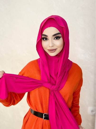 Двухслойный бони-шарф Калифорния, платок для женщин и девушек — HIJABCE-IKKTALI-ВИШН