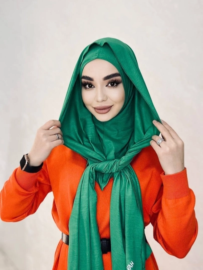 Двухслойный бони-шарф Калифорния, платок для женщин и девушек — HIJABCE-IKKTALI-ЗЕЛЕН