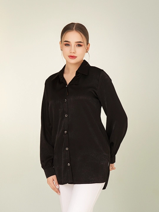 Ayollar ko‘ylagi, uzun yengli, klassik kesim, katta o‘lchamlar, DEGO 44-S 58-5XL - 