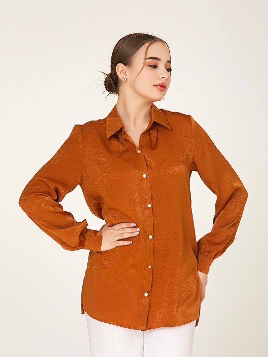 Ayollar ko‘ylagi, uzun yengli, klassik kesim, katta o‘lchamlar, DEGO 44-S 58-5XL - 