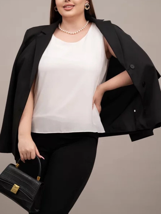 Ayollar uchun ipak mayka, katta o'lchamli, DEGO, 44-S, 62-7XL