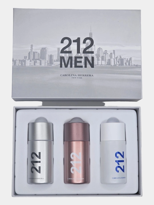 Carolina Herrera 212 Men Trio Set, 3 ta atir bir to'plamda - 