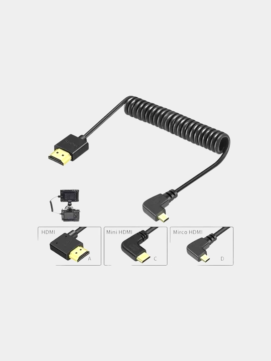HDMi переходник на micro и mini пружиненные кабель