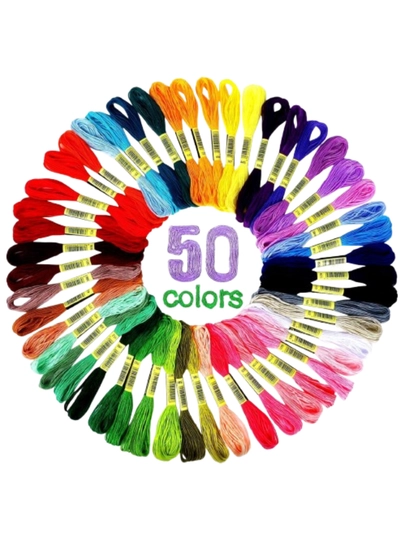 Набор мулине 50 цветов Нитки, набор для рукоделия, плетения мандалы