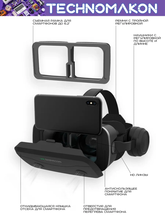 Виртуальные очки "VR Shinecon SC - G15E", ВР очки