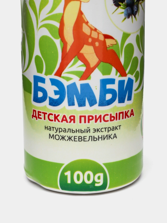 Детская присыпка "БЭМБИ", 100/40 г, с ромашкой, с можжевельником, с лавандой, и с чередой