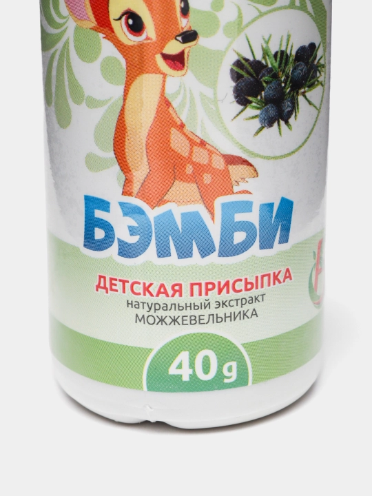 Детская присыпка "БЭМБИ", 100/40 г, с ромашкой, с можжевельником, с лавандой, и с чередой