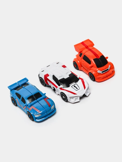 Трансформер робот Mini Champion, трансформируется в 3 машининки