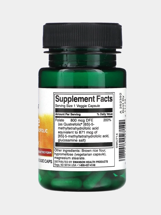 Swanson Metilfolat (Metil folat, folate) 800 mkg, 30 kapsula