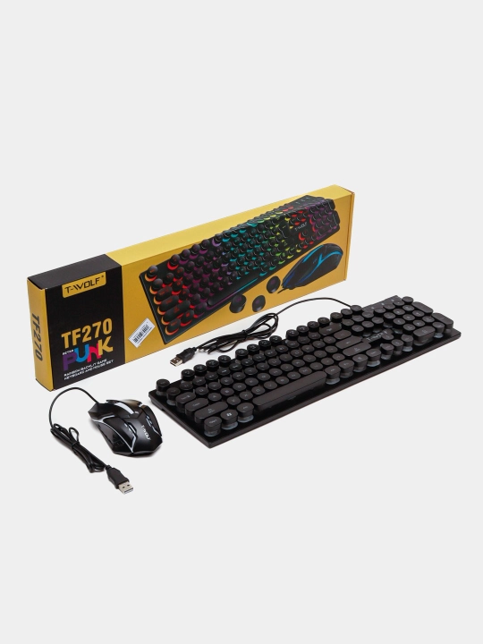 O'yin klaviatura va sichqonchasi T-Wolf TF270,GTX350,TF200 led chiroqli