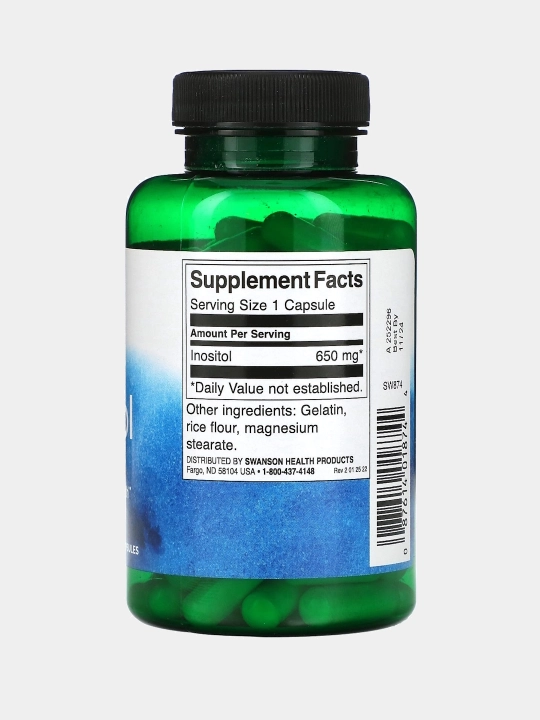 Swanson Inositol, 100 kapsula
