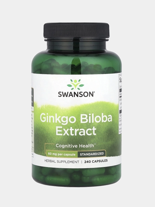 Swanson Ginkgo biloba, 60 мг, капсулы