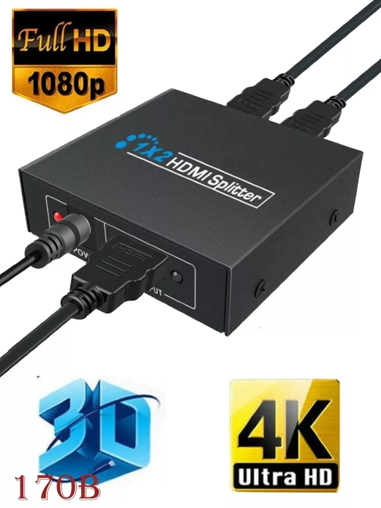 HDMI разветвитель сплиттер делитель на 2 ver 1.4 3D 4K