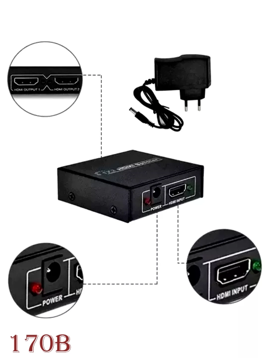 HDMI разветвитель сплиттер делитель на 2 ver 1.4 3D 4K