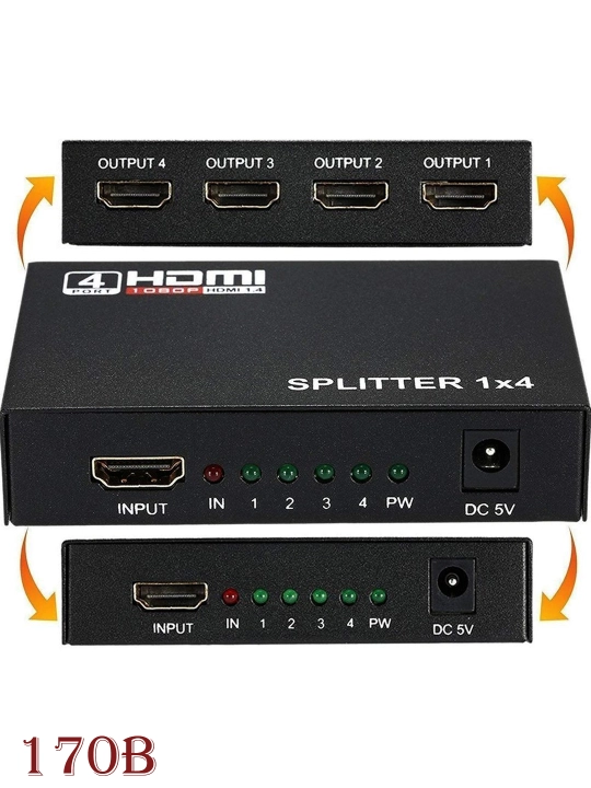 HDMI разветвитель сплиттер делитель на 4 ver 1.4 3D 4K