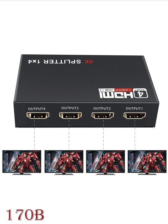 HDMI разветвитель сплиттер делитель на 4 ver 1.4 3D 4K - 