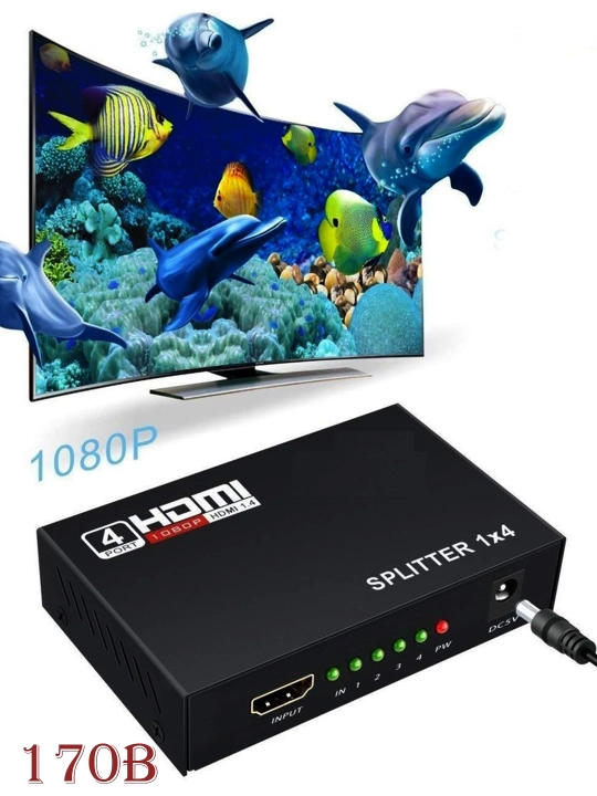 HDMI разветвитель сплиттер делитель на 4 ver 1.4 3D 4K