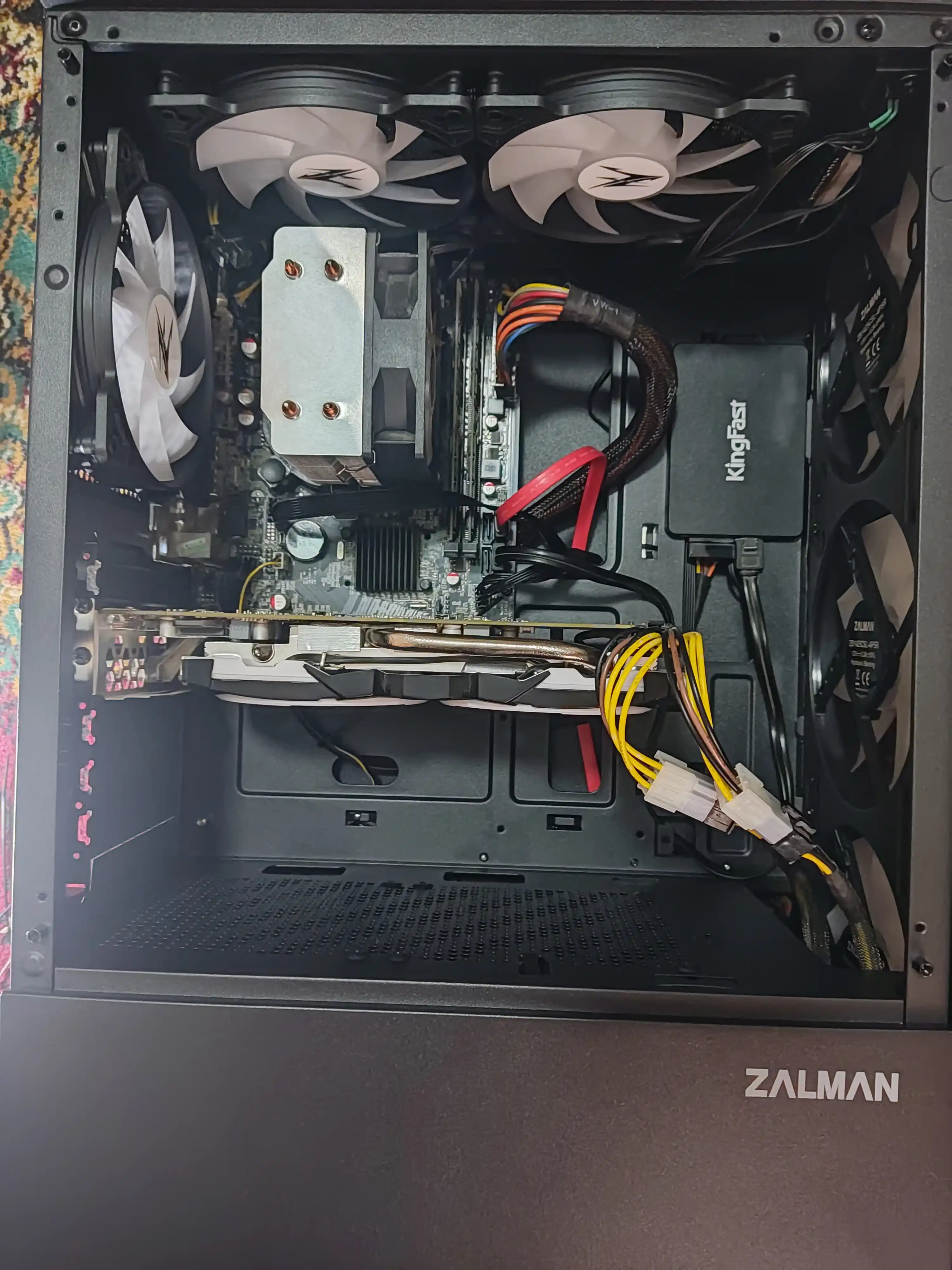 Компьютерный корпус Zalman N4 N4REV.1, 6 кулеров в комплекте, стекло, RGB подсветка