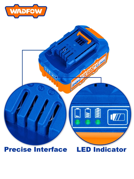 Lityum-ion batareya Wadfow 20V/2.0Ah/3.0Ah/4.0Ah/5.0Ah