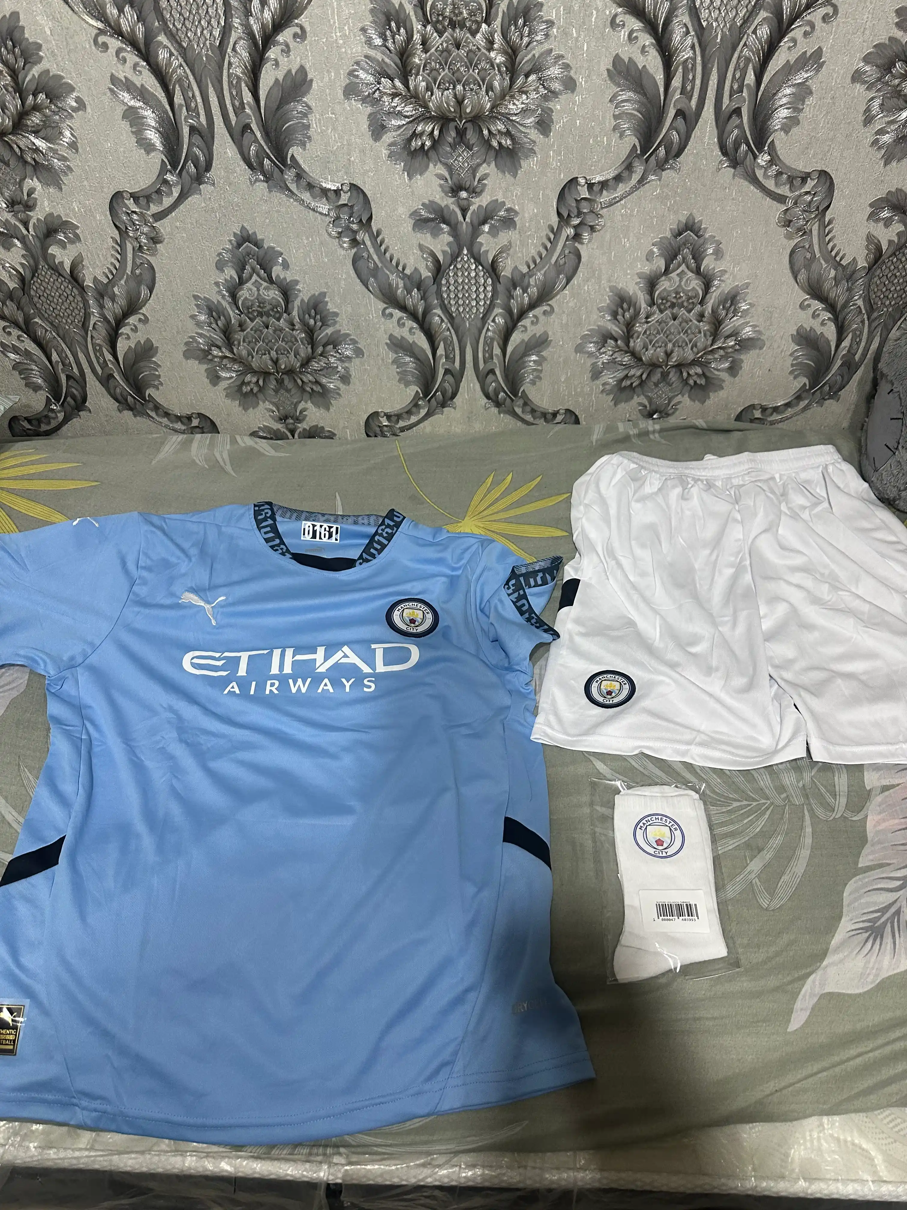 Форма Хусанов, футболка и шорты, Manchester City 45, Uzbekistan 2 — для взрослых и детей