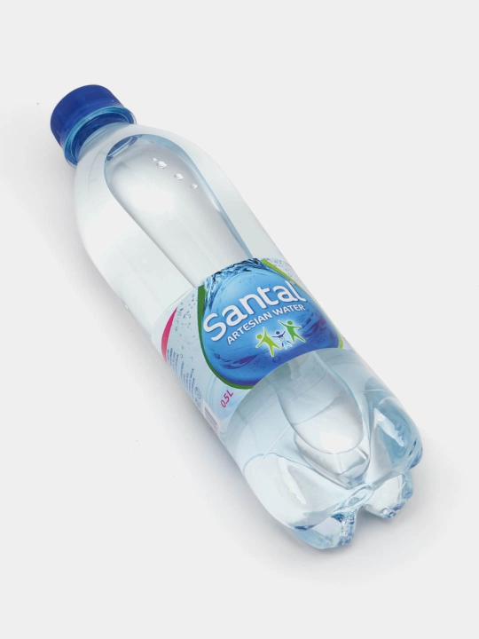 Gazlangan suv SANTAL, 0.5 litr dan 12 dona