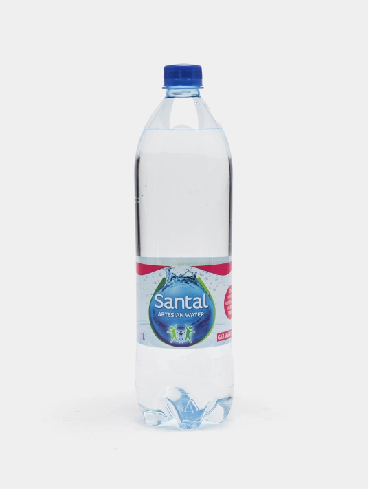 Gazlangan suv SANTAL, 1 litr dan 6 dona